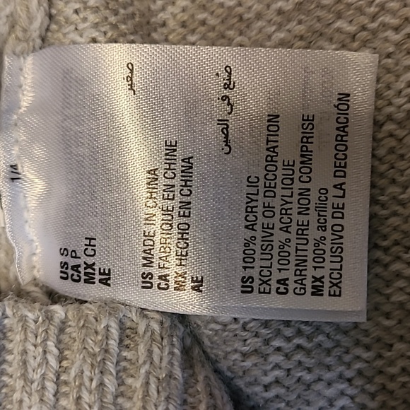 Karen Scott Gray Not Ugly Christmas Sweater Santa Plaid Sequin Cat Womens Small - Picture 7 of 13